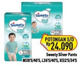 Promo Harga Sweety Silver Pants M38, XL32, L36, L40 32 pcs - Hypermart