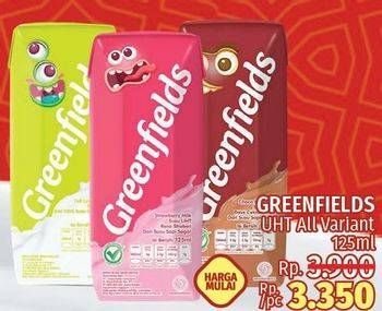 Promo Harga GREENFIELDS UHT All Variants 125 ml - LotteMart