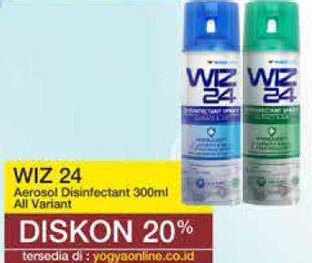 Promo Harga WIZ 24 Disinfectant Spray Surface & Air All Variants 300 ml - Yogya