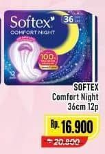 Promo Harga Softex Comfort Night Wing 36cm 12 pcs - Alfamart