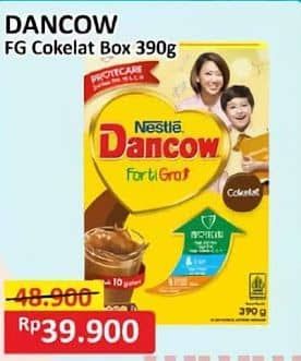 Promo Harga Dancow FortiGro Susu Bubuk Instant Cokelat 400 gr - Alfamart