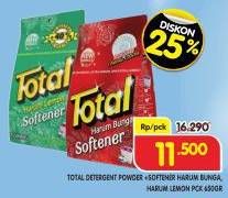 Promo Harga Total Detergent Softener Harum Bunga, Harum Lemon 650 gr - Superindo