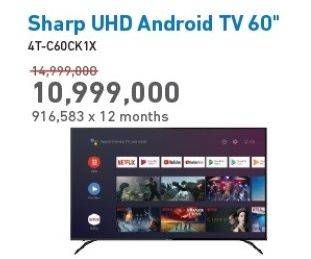 Promo Harga SHARP 4T-C60CK1X 4K Android TV  - Electronic City