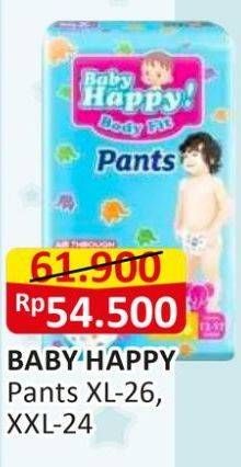 Promo Harga Baby Happy Body Fit Pants XL26, XXL24 24 pcs - Alfamart