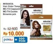 Promo Harga MIRANDA Hair Color Tempation T3 Cappucino, T4 Cookie Brownie 20 ml - Indomaret