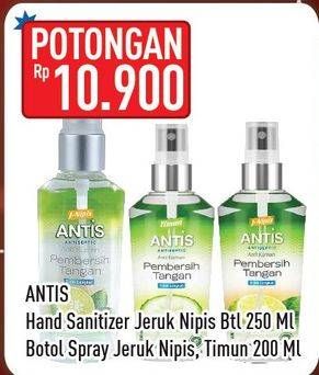 Promo Harga ANTIS Hand Sanitizer 250ml/200ml  - Hypermart