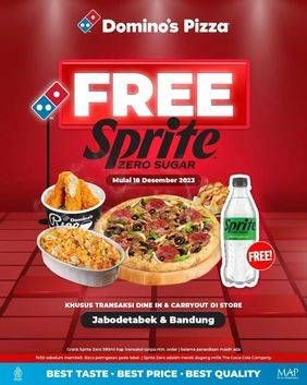 Promo Harga Free Sprite Zero Sugar   - Domino Pizza