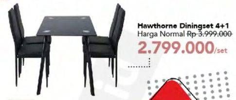 Promo Harga Dining Set Hawthorne 4+1  - Carrefour