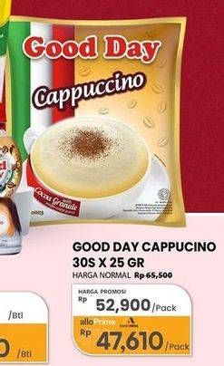 Promo Harga Good Day Cappuccino per 30 sachet 25 gr - Carrefour