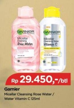 Promo Harga Garnier Micellar Water Rose, Vitamin C 125 ml - TIP TOP