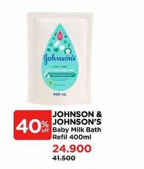 Promo Harga Johnsons Baby Milk Bath Milk + Rice 400 ml - Watsons