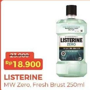 Promo Harga Listerine Mouthwash Antiseptic Zero, Fresh Burst 250 ml - Alfamart