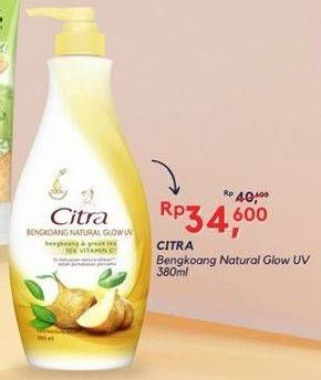 Promo Harga CITRA Hand & Body Lotion Natural Glowing White UV Bengkoang Green Tea 380 ml - Alfamidi