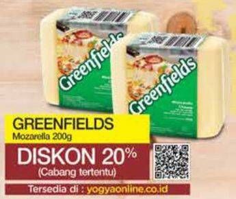 Promo Harga GREENFIELDS Cheese Mozzarella 200 gr - Yogya