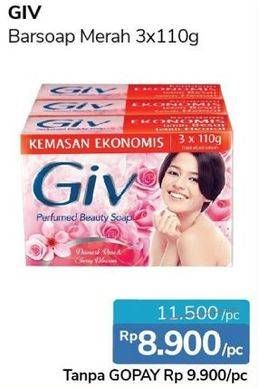 Promo Harga GIV Bar Soap per 3 pcs 110 gr - Alfamidi