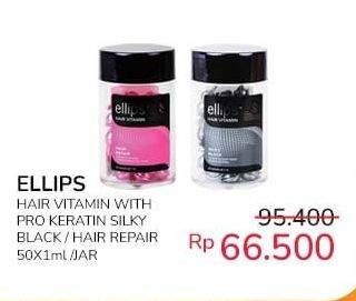Promo Harga Ellips Hair Vitamin Pro Keratin Complex Silky Black, Pro Keratin Complex Hair Repair 50 pcs - Indomaret