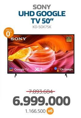 Promo Harga Sony KD-50X75 UHD Google TV K  - Electronic City