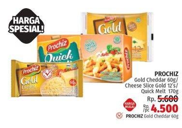 PROCHIZ Gold Cheddar 60g / Cheese Slice Gold 12s / Quick Melt 170gr
