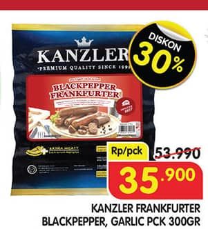 Promo Harga Kanzler Frankfurter Black Pepper, Garlic 300 gr - Superindo