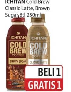 Promo Harga Ichitan Cold Brew Coffee Classic Latte, Brown Sugar 250 ml - Alfamidi