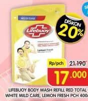 Promo Harga Lifebuoy Body Wash Total 10, Mild Care, Lemon Fresh 400 ml - Superindo