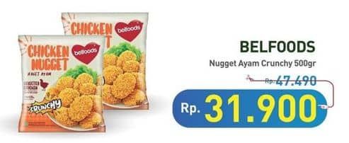 Promo Harga Belfoods Nugget Chicken Nugget Crunchy 500 gr - Hypermart