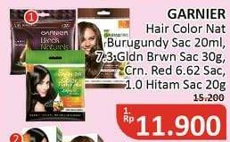 Promo Harga GARNIER Hair Color 1.0 Hitam, 3.16 Burgundy Alami, 7.3 Golden Brown, 6.62 Cranberry Red  - Alfamidi