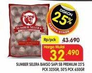 Promo Harga SUMBER SELERA Bakso Sapi SB Premium 25 pcs - Superindo