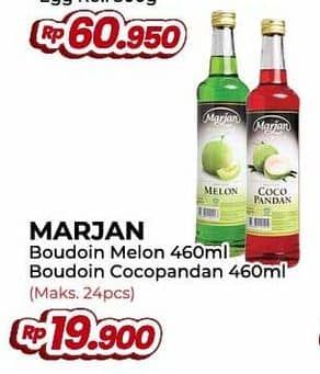 Promo Harga Marjan Syrup Boudoin Melon, Cocopandan 460 ml - Yogya