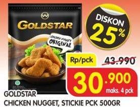 Promo Harga GOLD STAR Chicken Nugget Original, Stikie 500 gr - Superindo