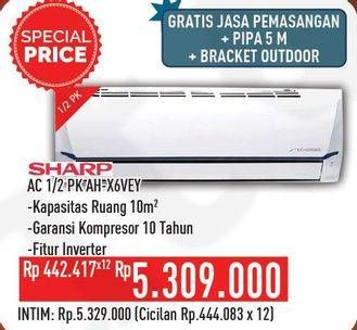 Promo Harga SHARP AH-X6VEY - AC 1/2PK  - Hypermart