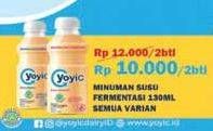 Promo Harga YOYIC Probiotic Fermented Milk Drink All Variants per 2 botol 130 ml - Indomaret