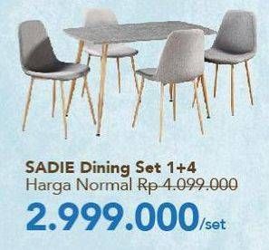 Promo Harga SADIE Dining Set 1+4  - Carrefour