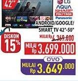 Promo Harga LG/AQUA/SHARP/POLYTRON/PANASONIC Android/Google/Smart TV 42" - 50"  - Hypermart