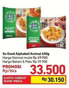 Promo Harga So Good Chicken Nugget Alphabet / Animal  - Carrefour