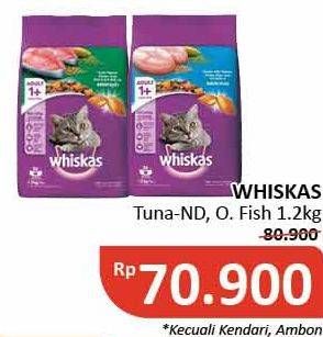 Promo Harga WHISKAS Dry Food Adult Ocean Fish, Adult Tuna 1200 gr - Alfamidi
