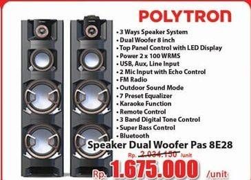 Promo Harga POLYTRON PAS 8E28 Speaker Dual Woofer  - Hari Hari