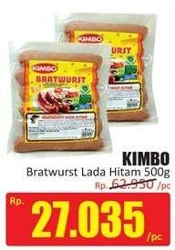 Promo Harga KIMBO Bratwurst Lada Hitam 6 pcs - Hari Hari