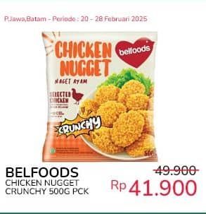 Promo Harga Belfoods Nugget Chicken Nugget Crunchy 500 gr - Indomaret