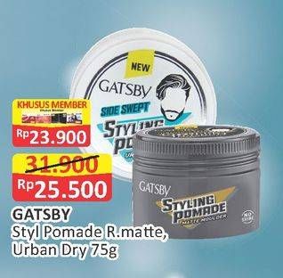 Promo Harga GATSBY Styling Pomade Retro Matte, Urban Dry 75 gr - Alfamart