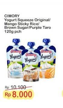 Promo Harga Cimory Squeeze Yogurt Purple Taro, Brown Sugar, Original, Mango Sticky Rice 120 gr - Indomaret