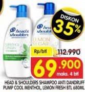 Promo Harga Head & Shoulders Shampoo Kecuali Cool Menthol, Kecuali Lemon Fresh 680 ml - Superindo