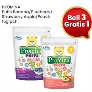 Promo Harga Promina Puffs Blueberry, Peach, Pisang, Strawberry Apple 15 gr - Indomaret