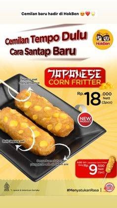 Promo Harga Hokben Japanese Corn Fritter 2 pcs  - HokBen