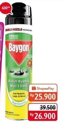 Promo Harga BAYGON Insektisida Spray 600 ml - Alfamidi
