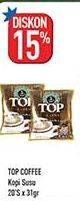 Promo Harga Top Coffee Kopi Susu per 20 sachet 31 gr - Hypermart