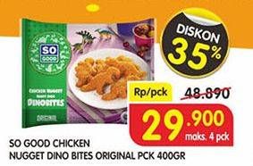 Promo Harga SO GOOD Chicken Nugget Dino 400 gr - Superindo