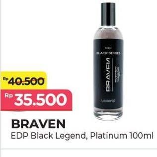 Promo Harga Braven Eau De Parfum Black Legend, Platinum 100 ml - Alfamart