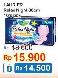 Promo Harga Laurier Relax Night 30cm 16 pcs - Indomaret