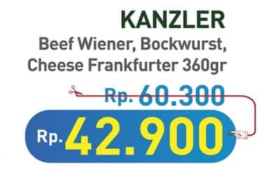 Promo Harga Kanzler Beef Wiener/Bockwurst/Frankfurter  - Hypermart